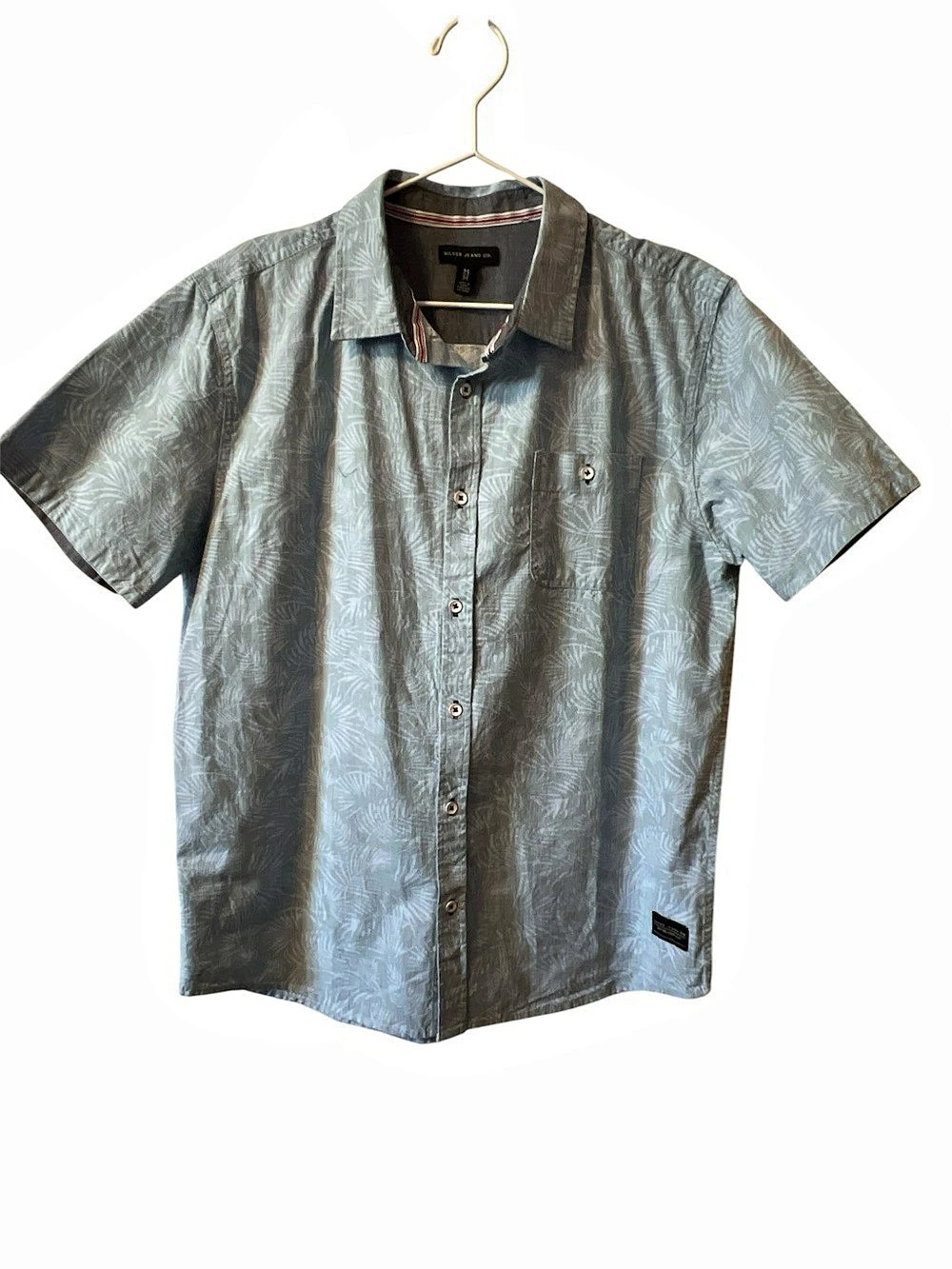 Silver Jeans Co. “Triple 5” Floral Short Sleeve Shirt Size Medium 100% cotton
